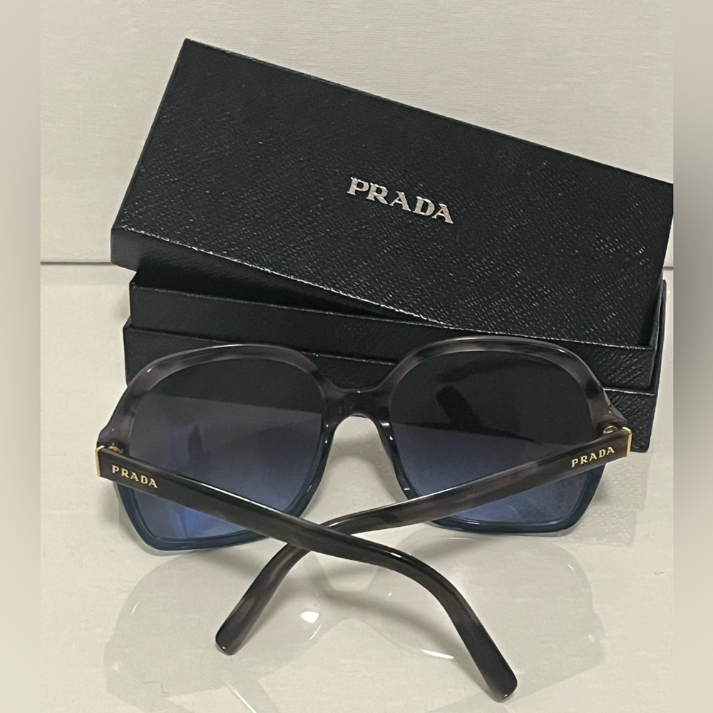 PRADA Gold and Tortoise/Blue Sunglasses - Picture 2 of 4